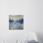 Blue Jet Stream Painting Print on Wrapped Canvas (12"W x 12"H x 1.5"D)