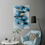 Blue Fire Painting Print on Wrapped Canvas (8"W x 12"H x 1.5"D)