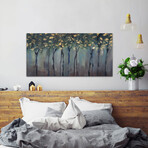 Golden Dark Mists Painting Print on Wrapped Canvas (12"W x 6"H x 1.5"D)