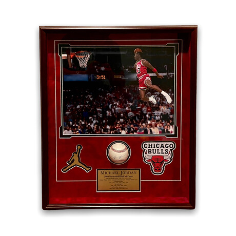 Michael Jordan // Chicago Bulls // Framed + Signed Baseball