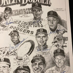 Brooklyn Dodgers Stars // Multi-Signed Lithograph