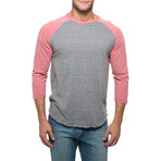 Raglan T-Shirt // Gray + Red (L)