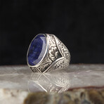 Hand Engraved Raw Sapphire Ring (8)