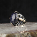 Lapis Lazuli + Sapphire Ring (7.5)