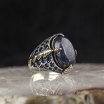 Lapis Lazuli + Sapphire Ring (10)