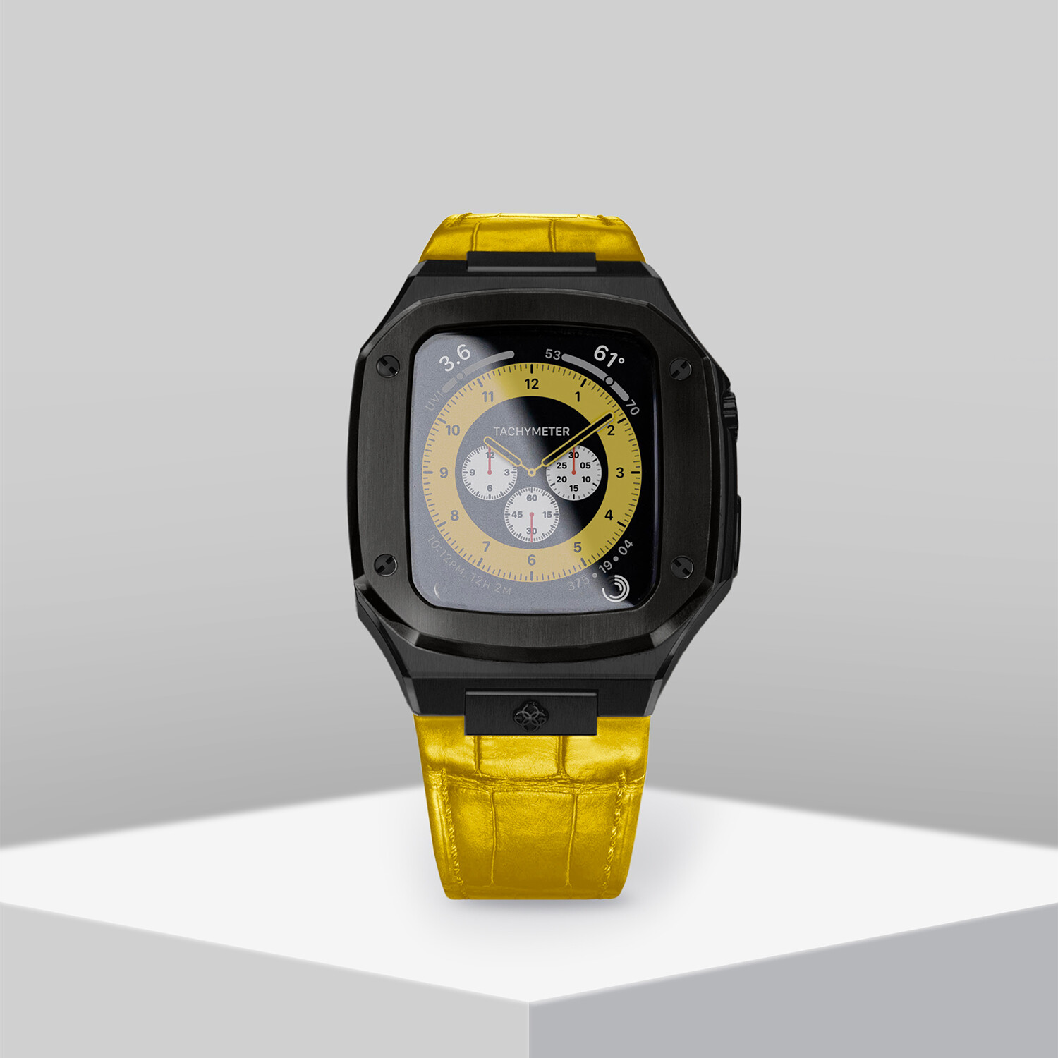 Apple Watch Case // 44mm // Black + Yellow - Golden Concept