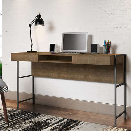 Mckenzie Executive Office Desk // Walnut + Black