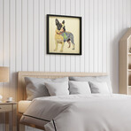 "Boston Terrier 1" Dimensional Graphic Collage Framed Under Tempered Glass Wall Art