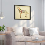 "Yellow Lab" Dimensional Graphic Collage Framed Under Tempered Glass Wall Art