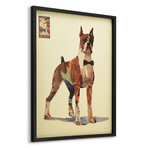 "The Boxer" Dimensional Graphic Collage Framed Under Tempered Glass Wall Art