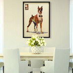 "The Boxer" Dimensional Graphic Collage Framed Under Tempered Glass Wall Art