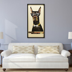 "Doberman Pinscher" Dimensional Graphic Collage Framed Under Tempered Glass Wall Art