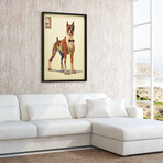 "The Boxer" Dimensional Graphic Collage Framed Under Tempered Glass Wall Art