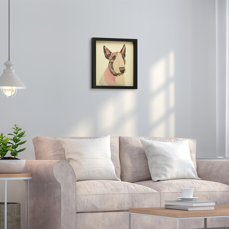 "American Bull Terrier" Dimensional Graphic Collage Framed Under Tempered Glass Wall Art