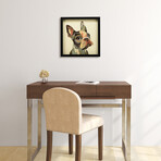 "French Bulldog" Dimensional Graphic Collage Framed Under Tempered Glass Wall Art