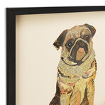 "My Puggy" Dimensional Graphic Collage Framed Under Tempered Glass Wall Art