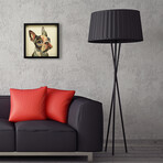 "French Bulldog" Dimensional Graphic Collage Framed Under Tempered Glass Wall Art