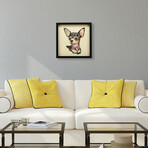 "Chihuahua Closeup" Dimensional Graphic Collage Framed Under Tempered Glass Wall Art