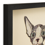 "Sphynx" Dimensional Graphic Collage Framed Under Tempered Glass Wall Art