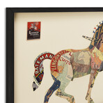 "Carousel Horse" Dimensional Graphic Collage Framed Under Glass Wall Art