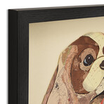 "King Charles Spaniel" Dimensional Graphic Collage Framed Under Tempered Glass Wall Art