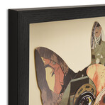 "French Bulldog" Dimensional Graphic Collage Framed Under Tempered Glass Wall Art