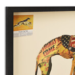 "Greyhound" Dimensional Graphic Collage Framed Under Tempered Glass Wall Art