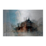 St. Enoch Square Painting Print on Metal (24"H x 36"W  x 1.5"D)