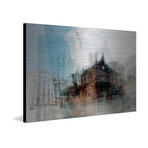 St. Enoch Square Painting Print on Metal (24"H x 36"W  x 1.5"D)