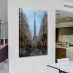 Eiffel Thru Streets Painting Print on Wrapped Canvas (12"H x 8"W  x 1.5"D)