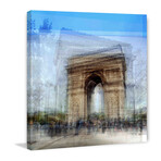 Arc Du Triomphe Painting Print on Wrapped Canvas (12"H x 12"W  x 1.5"D)