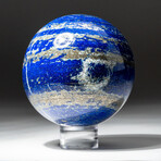 Genuine Polished Lapis Lazuli Sphere + Acrylic Display Stand