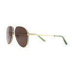 Unisex GG0356S Sunglasses // Gold + Brown