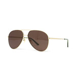 Unisex GG0356S Sunglasses // Gold + Brown