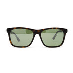 Men's GG0381S Sunglasses // Havana + Green Silver Mirror