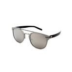 Men's AL-13.5-UFO Pilot Sunglasses // Black + Silver