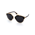 Unisex SO-REAL-L-P7P Round Sunglasses // Gold + Black