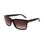 Unisex BLACK-TIE-155-S-86 Rectangle Sunglasses // Dark Havana