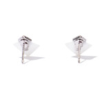 18k White Gold Diamond + White Ceramic Drop Earrings // New