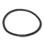 18k Black Gold Diamond + Black Ceramic Bead Bracelet // 7" // New