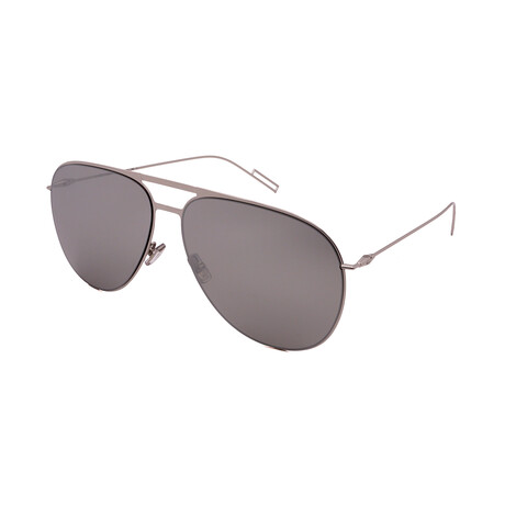 Men's DIOR-205FS-10 Aviator Sunglasses // Shiny Silver + Silver
