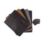 Buffalo Leather Placemat + Coaster Set // Brown