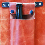 Buffalo Leather Beer Holder Apron Accessory // Vintage Cognac