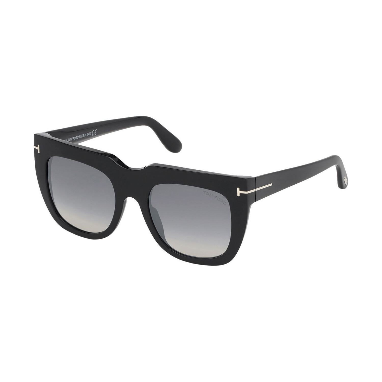 Women's Square Sunglasses // Black + Smoke Gradient Tom Ford Touch