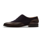 Wingtip Oxford // Dark Brown + Navy Suede (US: 7)