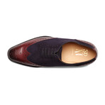 Wingtip Oxford // Burgundy + Navy Suede (US: 10)