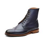 Leather Wingtip Brogue Boot // Blue (US: 8)