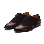 Wingtip Oxford // Burgundy + Navy Suede (US: 10)