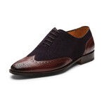 Wingtip Oxford // Burgundy + Navy Suede (US: 10)