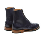 Leather Wingtip Brogue Boot // Blue (US: 8)